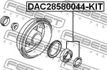 Febest DAC28580044-KIT - Комплект подшипника ступицы колеса unicars.by