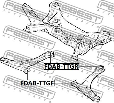 Febest FDAB-TTGF - Сайлентблок, рычаг подвески колеса unicars.by