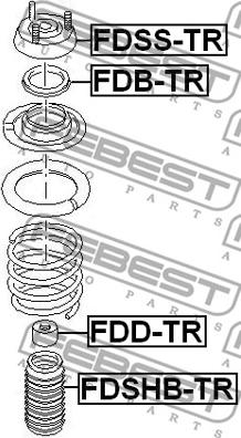 Febest FDB-TR - Подшипник качения, опора стойки амортизатора unicars.by