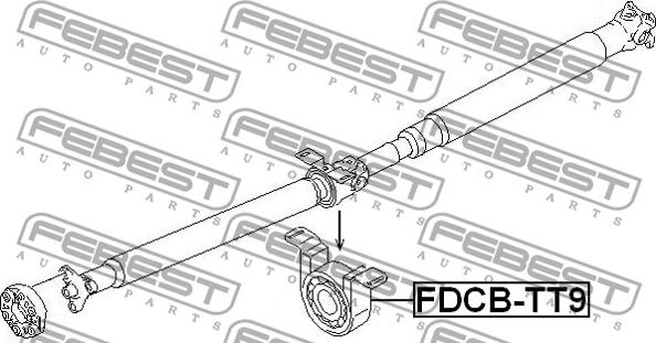 Febest FDCB-TT9 - Подшипник карданного вала, центральная подвеска unicars.by