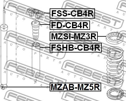 Febest FSS-CB4R - Опора стойки амортизатора, подушка unicars.by