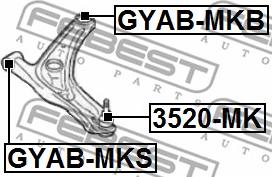 Febest GYAB-MKS - Сайлентблок, рычаг подвески колеса unicars.by