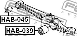 Febest HAB-045 - Сайлентблок, рычаг подвески колеса unicars.by