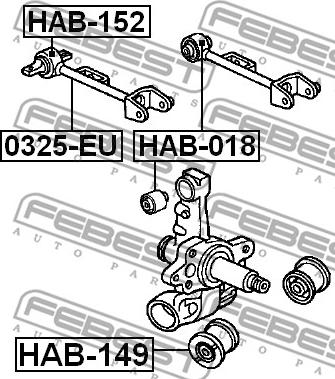 Febest HAB-149 - Сайлентблок, рычаг подвески колеса unicars.by