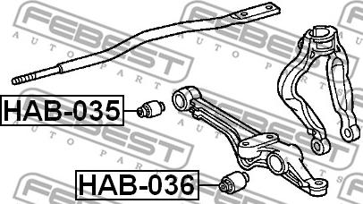 Febest HAB-036 - Сайлентблок, рычаг подвески колеса unicars.by