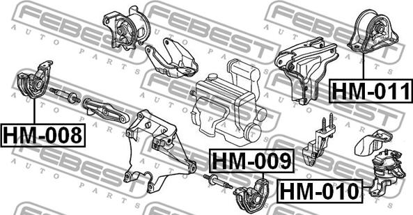 Febest HM-011 - Подушка, опора, подвеска двигателя unicars.by