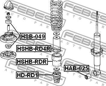 Febest HSB-049 - Втулка амортизатора, подушка unicars.by