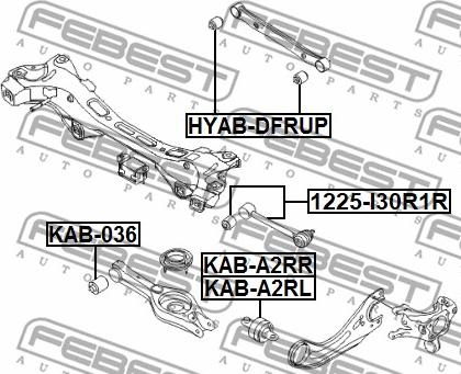 Febest KAB-A2RL - Сайлентблок, рычаг подвески колеса unicars.by