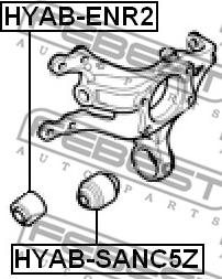Febest HYAB-ENR2 - Сайлентблок, рычаг подвески колеса unicars.by