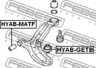 Febest HYAB-GETB - Сайлентблок, рычаг подвески колеса unicars.by