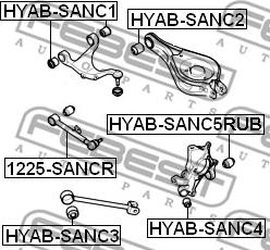 Febest HYAB-SANC5RUB - Сайлентблок, рычаг подвески колеса unicars.by