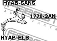 Febest HYAB-SANS - Сайлентблок, рычаг подвески колеса unicars.by