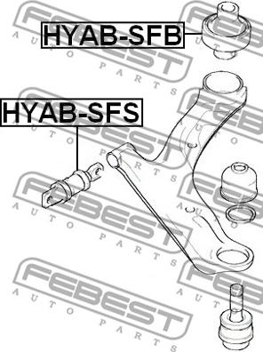 Febest HYAB-SFS - Сайлентблок, рычаг подвески колеса unicars.by