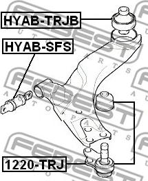 Febest HYAB-TRJB - Сайлентблок, рычаг подвески колеса unicars.by