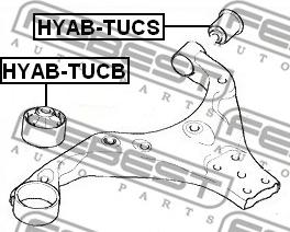 Febest HYAB-TUCS - Сайлентблок, рычаг подвески колеса unicars.by