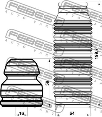 Febest HYSHB-IX20F-KIT - Пылезащитный комплект, амортизатор unicars.by