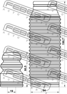 Febest HYSHB-SBF-KIT - Пылезащитный комплект, амортизатор unicars.by