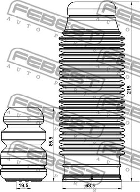 Febest HYSHB-SFEIIF-KIT - Пылезащитный комплект, амортизатор unicars.by