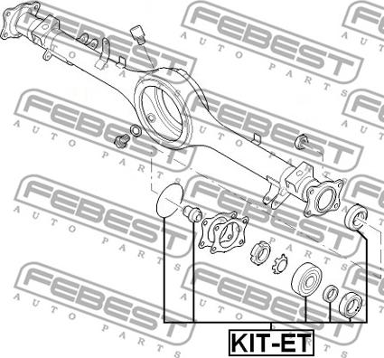 Febest KIT-ET - Подшипник, приводной вал unicars.by