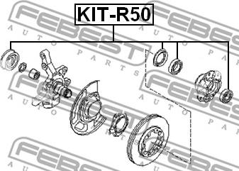 Febest KIT-R50 - Подшипник, приводной вал unicars.by