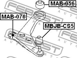 Febest MAB-056 - Сайлентблок, рычаг подвески колеса unicars.by