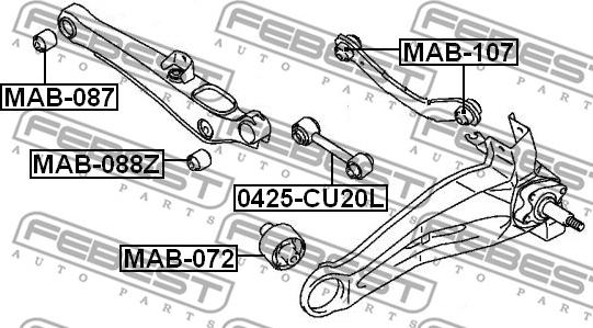 Febest MAB-088Z - Сайлентблок, рычаг подвески колеса unicars.by