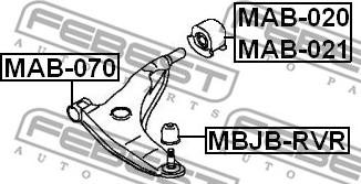 Febest MAB-021 - Сайлентблок, рычаг подвески колеса unicars.by