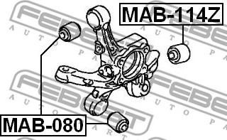 Febest MAB-114Z - Сайлентблок, рычаг подвески колеса unicars.by