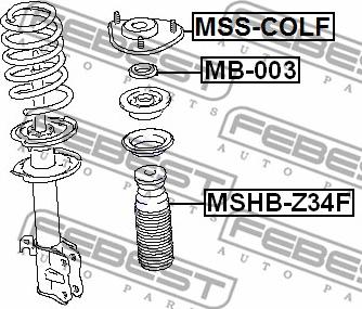 Febest MB-003 - Подшипник качения, опора стойки амортизатора unicars.by