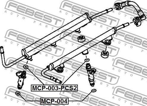 Febest MCP-003-PCS2 - Уплотнительное кольцо, клапанная форсунка unicars.by