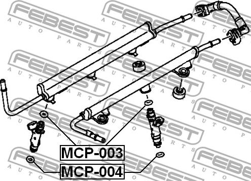 Febest MCP-003 - Уплотнительное кольцо, клапанная форсунка unicars.by