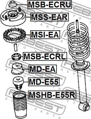 Febest MD-E55 - Отбойник, демпфер амортизатора unicars.by