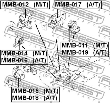 Febest MMB-016 - Подушка, опора, подвеска двигателя unicars.by