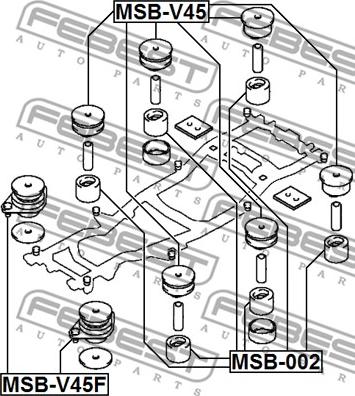 Febest MSB-V45F - Опора, рама автомобиля unicars.by