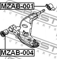 Febest MZAB-001 - Сайлентблок, рычаг подвески колеса unicars.by