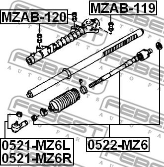 Febest MZAB-120 - Подвеска, рулевое управление unicars.by