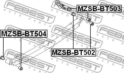 Febest MZSB-BT504 - Втулка, листовая рессора unicars.by