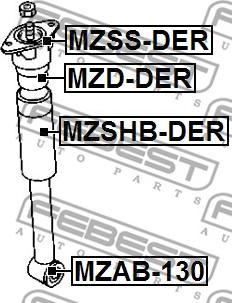 Febest MZSS-DER - Опора стойки амортизатора, подушка unicars.by