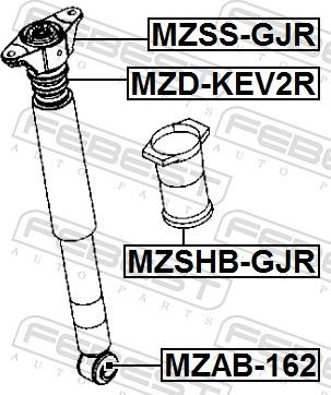 Febest MZSS-GJR - Опора стойки амортизатора, подушка unicars.by