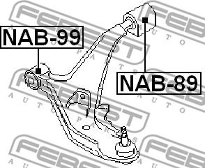 Febest NAB-99 - Сайлентблок, рычаг подвески колеса unicars.by