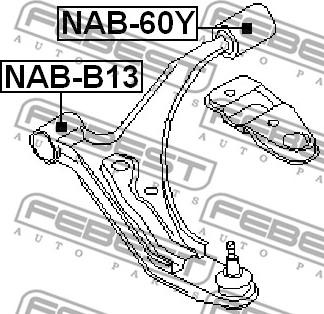 Febest NAB-60Y - Сайлентблок, рычаг подвески колеса unicars.by