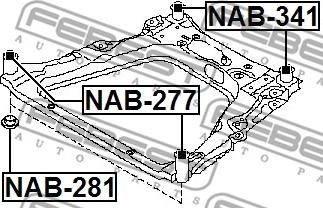 Febest NAB-341 - Сайлентблок балки моста unicars.by