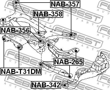 Febest NAB-342 - Сайлентблок, рычаг подвески колеса unicars.by