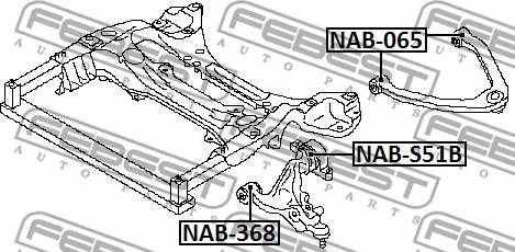 Febest NAB-368 - Сайлентблок, рычаг подвески колеса unicars.by