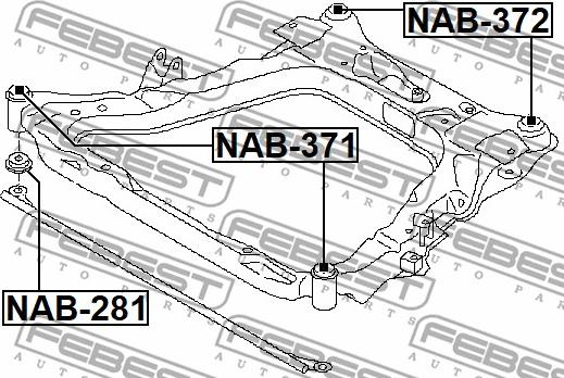 Febest NAB-372 - Сайлентблок балки моста unicars.by