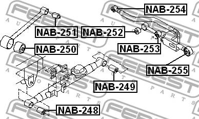 Febest NAB-251 - Сайлентблок, рычаг подвески колеса unicars.by