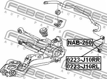 Febest NAB-260 - Сайлентблок, рычаг подвески колеса unicars.by