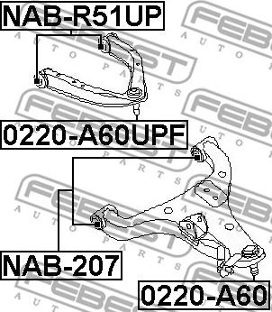 Febest NAB-207 - Сайлентблок, рычаг подвески колеса unicars.by