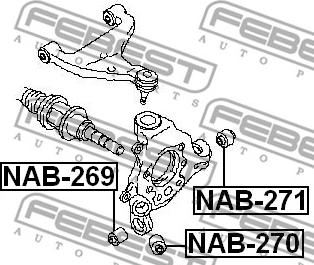 Febest NAB-270 - Сайлентблок, рычаг подвески колеса unicars.by