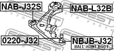 Febest NAB-L32B - Сайлентблок, рычаг подвески колеса unicars.by